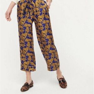 J.Crew Collection lion-print silk pants